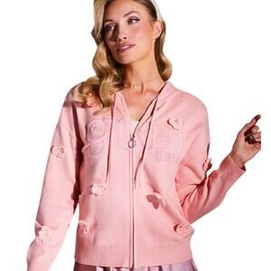 Wicked Glinda Floral Knit Zippered Women's Hoodie - BoxLunch Exclusive - Small